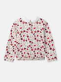 Sweat-shirt imprimé fleuri à broderie "Hello" et col claudine Fille NESWETTE / 25H2PFK1SWE001