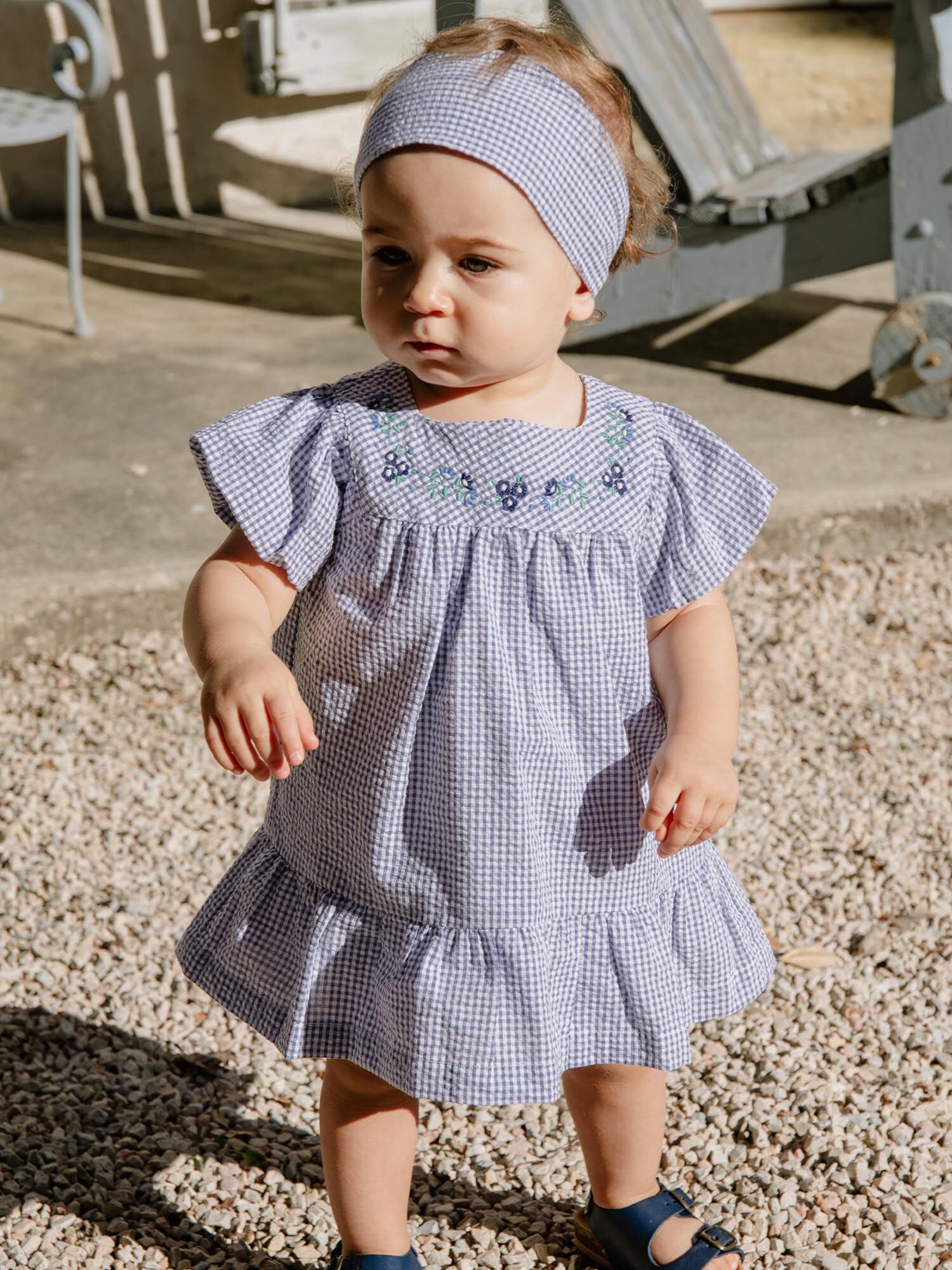 Robe vichy bleu clearance