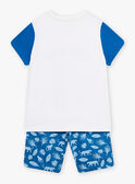 Pyjama écru et bleu à motifs jungle enfant garçon CAJAGE / 22E5PG54PYJ001