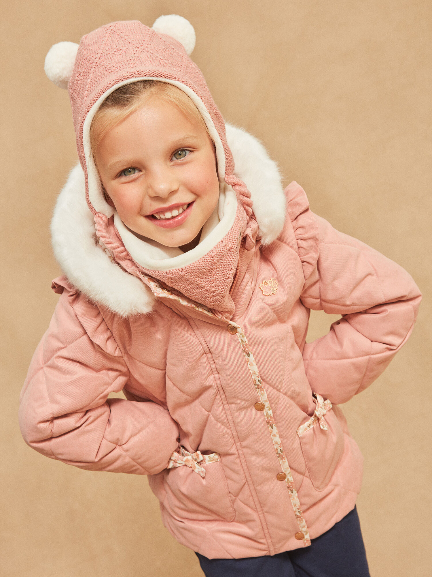 Parka rose matelass e capuche Fille Sergent Major