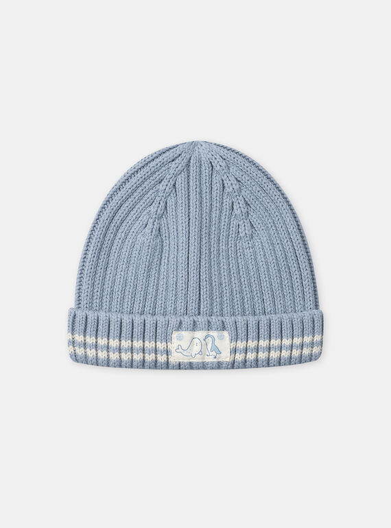 Bonnet bleu en maille Garçon NINASH / 25H4BGE4BON205