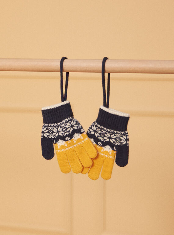 Gants jacquard tricolore LISCHAGE / 24H4PG72GAN070