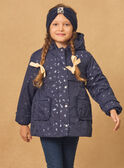 Parka 3 en 1 bleu foncé imprimé léopard Fille NINARETTE / 25H2PFE2PAR705