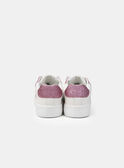 Basket blanche avec patch étoile et sratch rose pailleté Fille NISKETTE / 25F10PF41BKC001