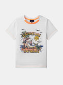 T-shirt blanc à motif requin en jersey KLOBAGE / 24E3PGS1TMC001