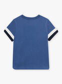 T-shirt bleu indigo enfant garçon CINOAGE / 22E3PGK2TMC703