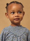 Robe bleue imprimé fleuri et manches longues resserées Bébé Fille NAJULIA / 25H1BFQ1ROB205