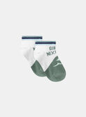 Chaussettes Jacquard Animation See You Next Wave blanche et turquoise KLIVAGAGE / 24E4PGR1SOQG600