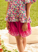 Short évasé rose fuschia à broderies fleuries Fille NASHORETTE / 25H2PFJ1JPS002