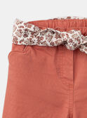 Pantalon rouge ceinture fleurie KROPATETTE / 24E2PFE1PANE415
