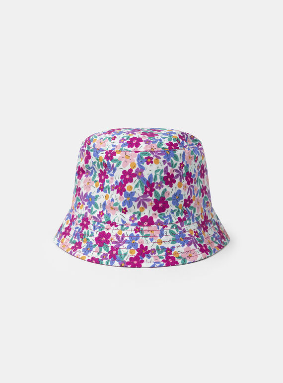 Bob réversible imprimé fleuri ou rose fuschia uni Fille NABOBETTE / 25H4PFJ2CHA002