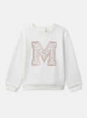 Sweat-shirt blanc imprimé "M" fleuri Fille NAETETTE / 25H2PF31SWE001