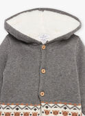 Gilet à capuche gris moyen en tricot GASIMON / 23H1BGR1GILJ908