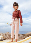 Pantalon nude et ceinture à imprimé fleuri enfant fille CAPATETTE / 22E2PF71PAND319