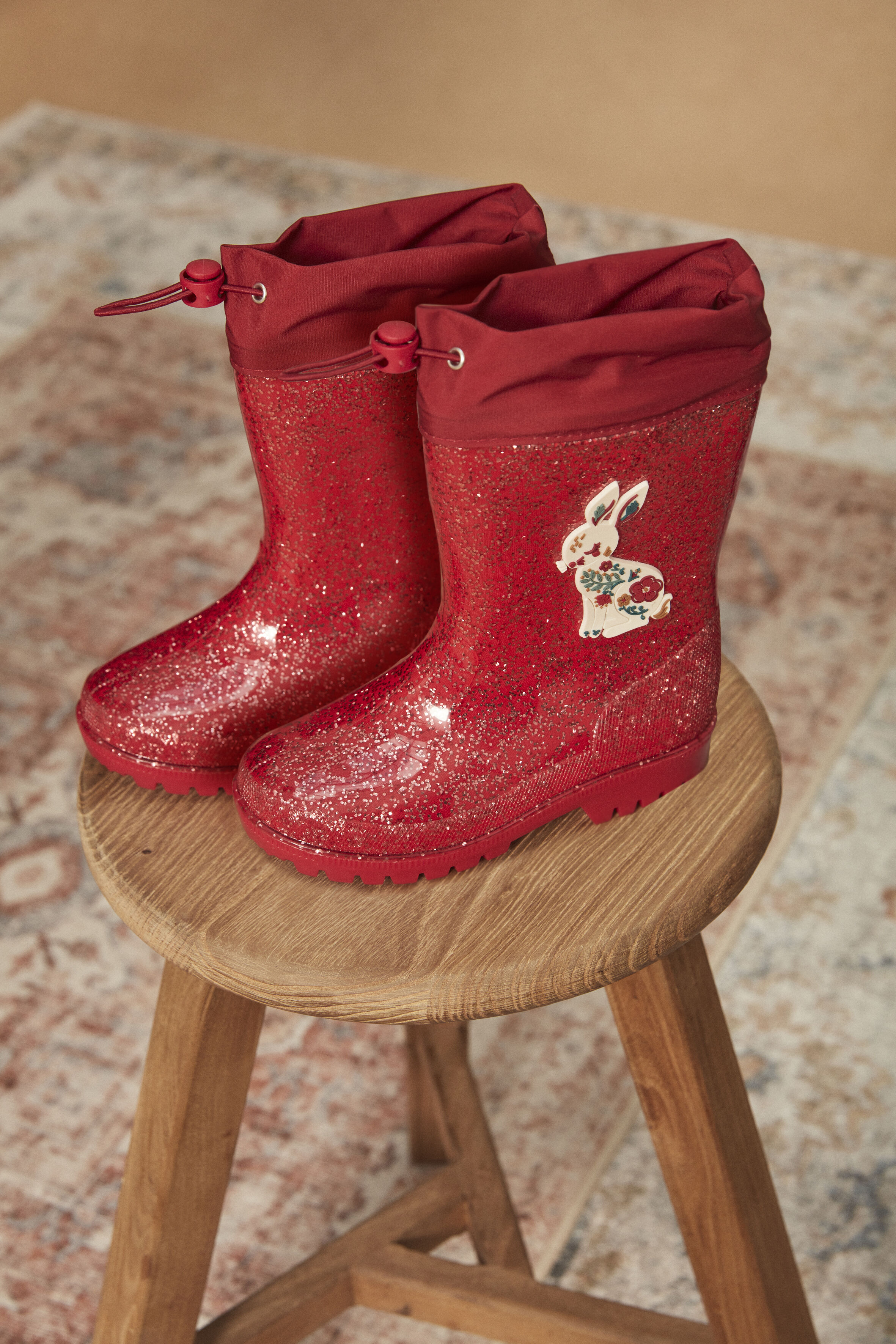 Bottes de pluie rouges pailletes Fille Sergent Major