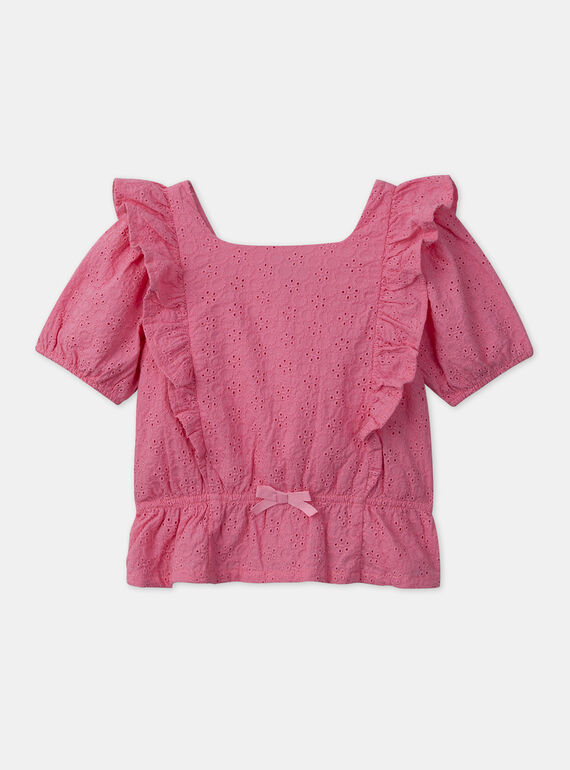 Blouse brodée rose MLATOPETTE / 25E2PFK2CHED300