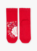 Chaussettes rouges à coquillage et fleurs FOCHOETTE / 23E4PFC1SOQ410