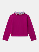 Cardigan rose fuschia à col fleuri Fille NACARDETTE / 25H2PFJ1CAR304