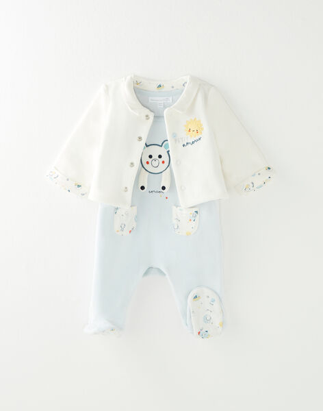 Ensemble Cardigan Et Salopette Bebe Garcon