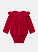 Body blouse rouge foncé avec volants Bébé Fille NACINDY / 25H1BFK1BODF510