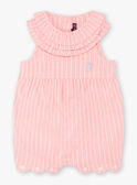 Salopette courte rose à rayures bébé fille ZAPRUNE / 21E1BFT1CBLD305