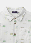 Chemise blanche imprimée à manches ajustables Garçon NACHAGE / 25H3PGJ1CHM632