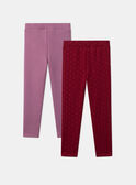 Lot de 2 leggings  rose  et rouge LITABLETTE 1 / 24H2PFB1LGD307
