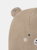 Bonnet marron en maille visage ours Bébé Garçon NINOA / 25H4BGE3BON009