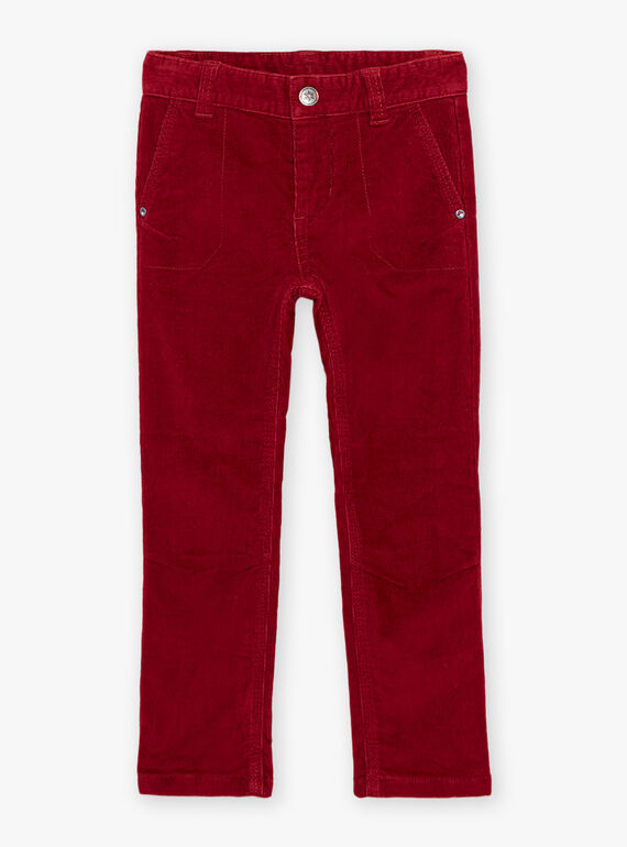 Pantalon en velours bordeaux DOCHINAGE / 22H3PGX1PANF512