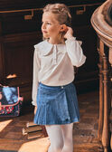 Jupe-short en jean bleu mi-plissée Fille NOSKORETTE / 25H2PFP1JPSP269