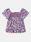 Blouse imprimé fleuri à smock et manches volantes Fille NABLOUETTE / 25H2PFJ1TMC002