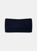 Bandeau en maille bleu foncé à noeud et détail léopoard Fille NINUFETTE / 25H4PFE1BAN705