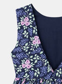 Robe bleu marine imprimée à fleurs dos nu KREVOLETTE / 24E2PFL1ROB070