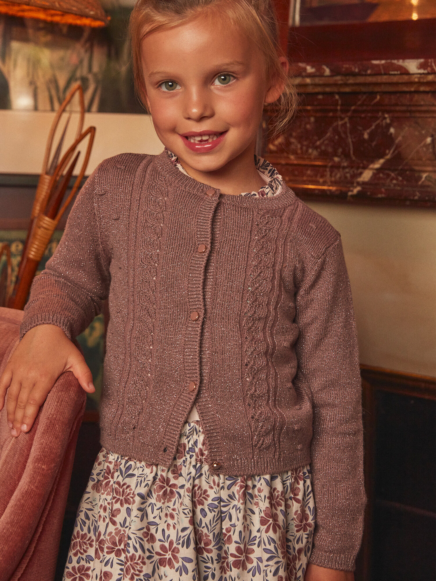 Gilet en on sale maille rose