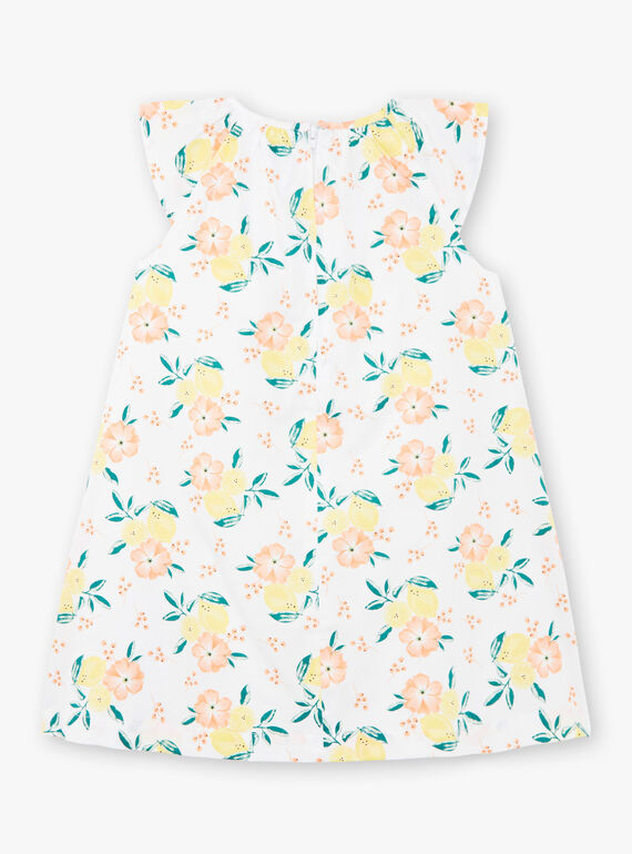 Robe évasée blanche imprimé citron ZICITETTE / 21E2PFO1ROB000