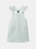 Robe salopette à rayures vertes en denim Fille NARAYETTE / 25H2PFJ1CHS002