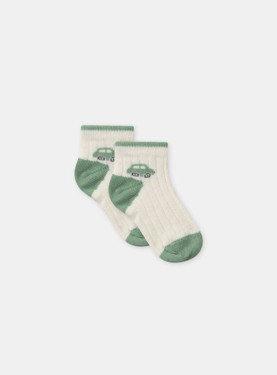 Chaussettes écrues et vertes sapin Bébé Garçon NABRAD / 25H4BGJ1SOB002
