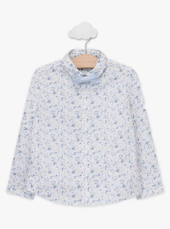 Chemise popeline écru à fleur avec nud papillon TIFLORAGE / 20E3PGJ6CHM001
