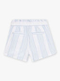 Short écru rayé et broderies enfant fille CYASHOETTE / 22E2PFK1SHO001