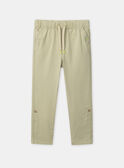 Pantalon vert amande jambes ajustables Garçon NAPAULAGE / 25H3PGJ1PANG601