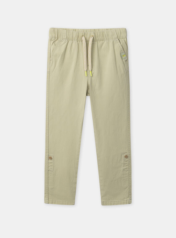 Pantalon vert amande jambes ajustables Garçon NAPAULAGE / 25H3PGJ1PANG601