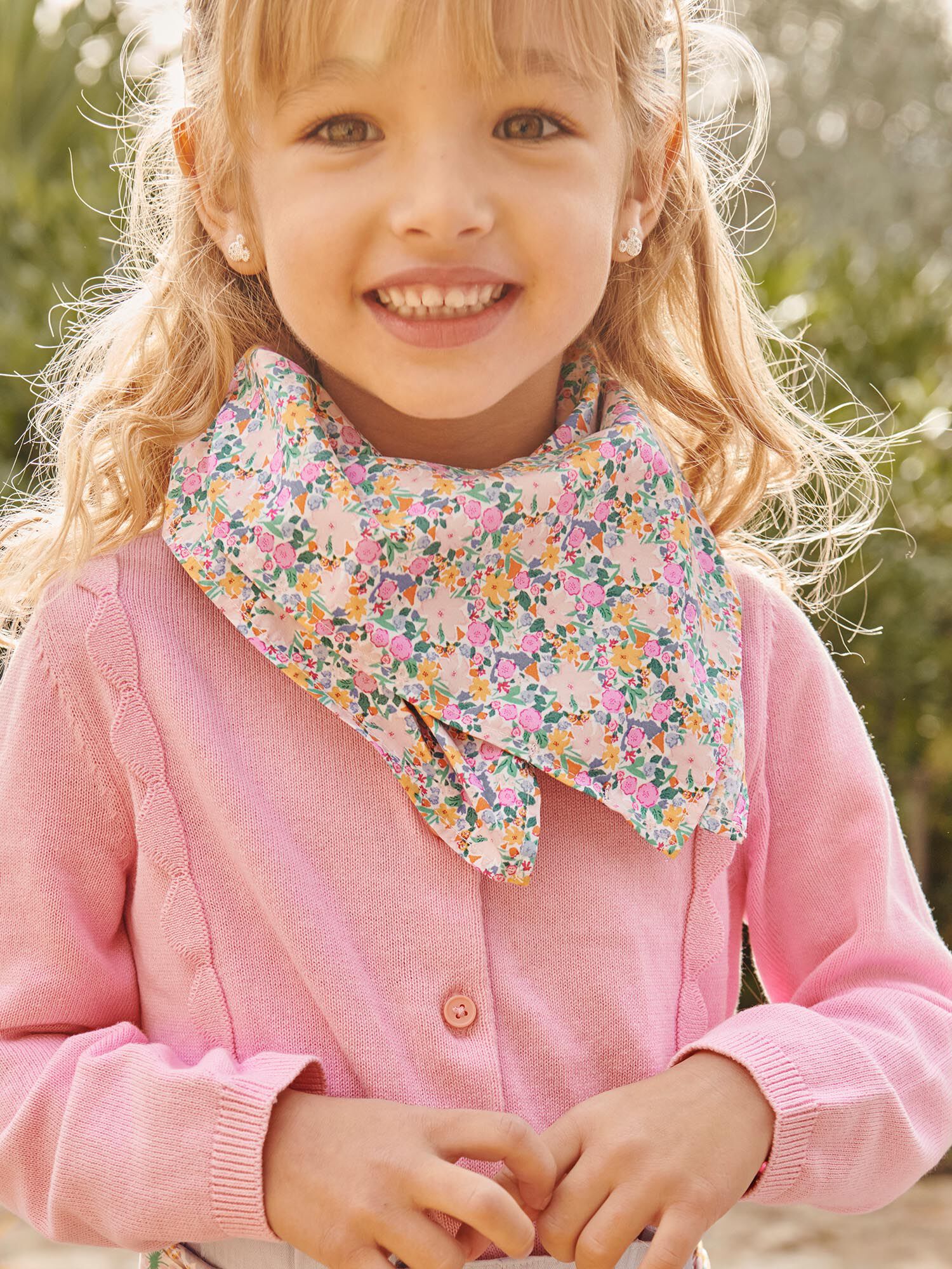 Foulard ecru a imprime fleuri Fille Sergent Major