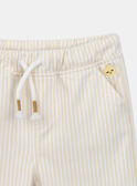 Pantalon rayé jaune beurre et blanc KAJOSEPH / 24E1BGD1PANB103