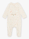 Grenouillère écrue à imprimé fleuri rose bébé fille CEDANAE / 22E5BF43GRE001