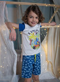 Pyjama écru et bleu à motifs jungle enfant garçon CAJAGE / 22E5PG54PYJ001