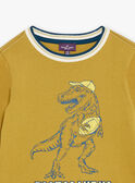 T-shirt jaune moutarde à motif dinosaure GEMATCHAGE / 23H3PG82TMLG630