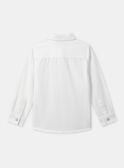 Chemise blanche à broderie marron "SGMJ" et manches longues Garçon NECRAYAGE / 25H3PGK1CHM001