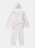 Ensemble de naissance en maille ajourée haut + pantalon + bonnet MORANE / 25E0NF15ENS000