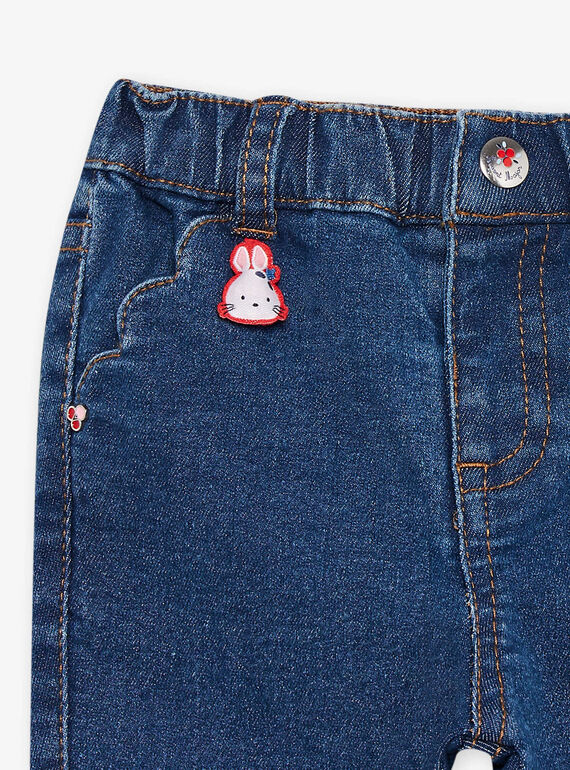 Jean à motifs brodés bébé fille CAFIBY / 22E1BF81JEAP269