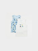 Haut lingerie blanc et bleu PIBARDEUR / 18H5PG81HLI000